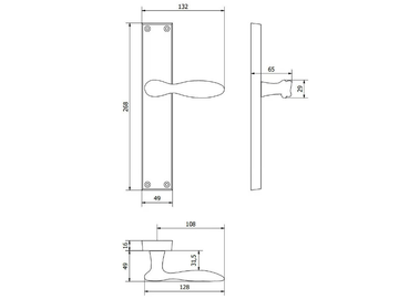 GAUDIUM MG2041 - Bronze door handle on back plate by Fama International - view 3